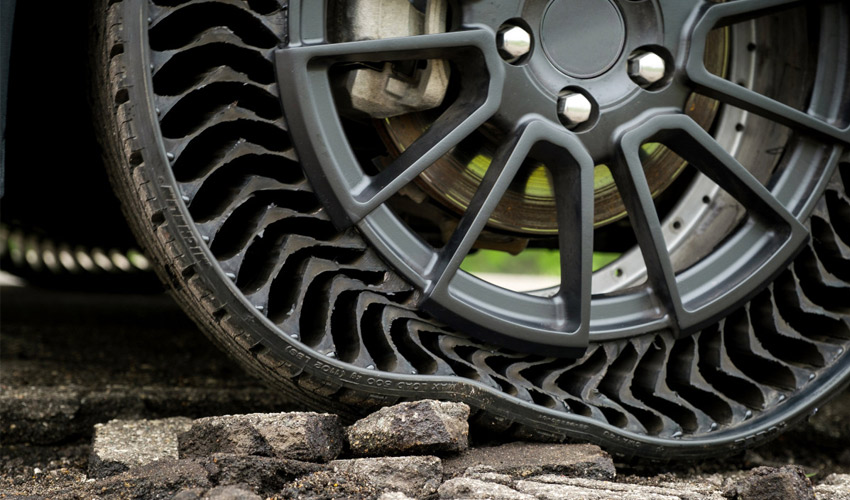 Uptis, le pneu sans air de Michelin imprimé en 3D